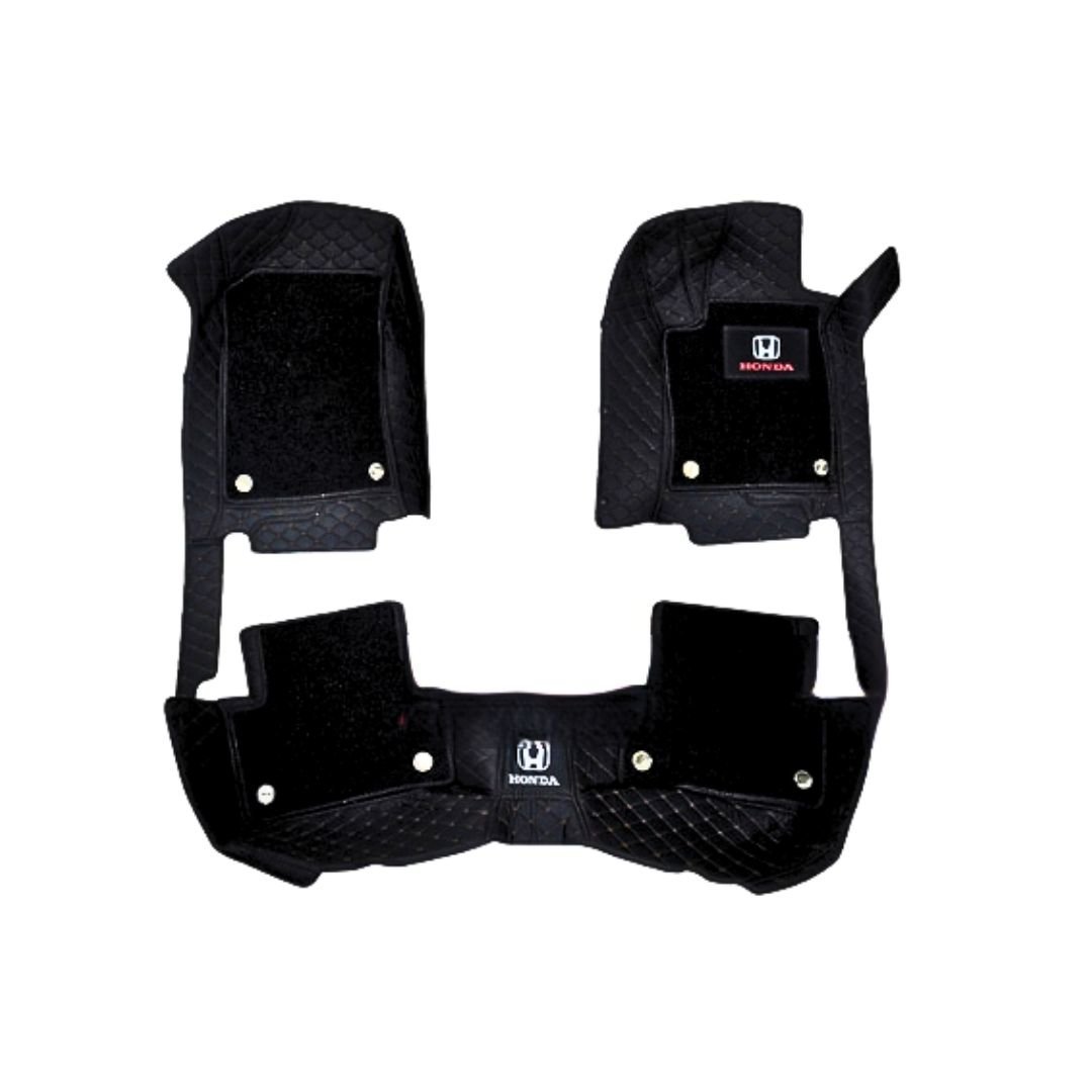 Deluxe Tailored Car Mats For Honda Civic 2017 Onwards – Black Carpet With Edgings & 4 Clips (UK Made)