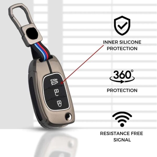 Toyota Fortuner Metal Key Cover 4 Button - Image 2