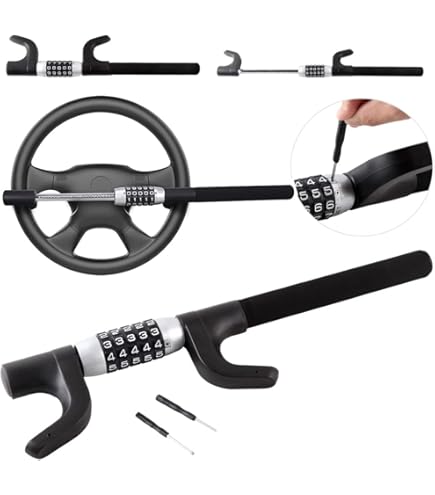 Anti Theft Keyless Password Protected Steering Wheel Lock - Image 3