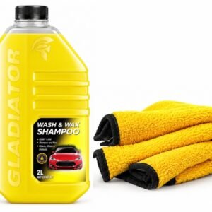 Gladiator Wash & Wax Shampoo 2L With Premium Microfibre Towel
