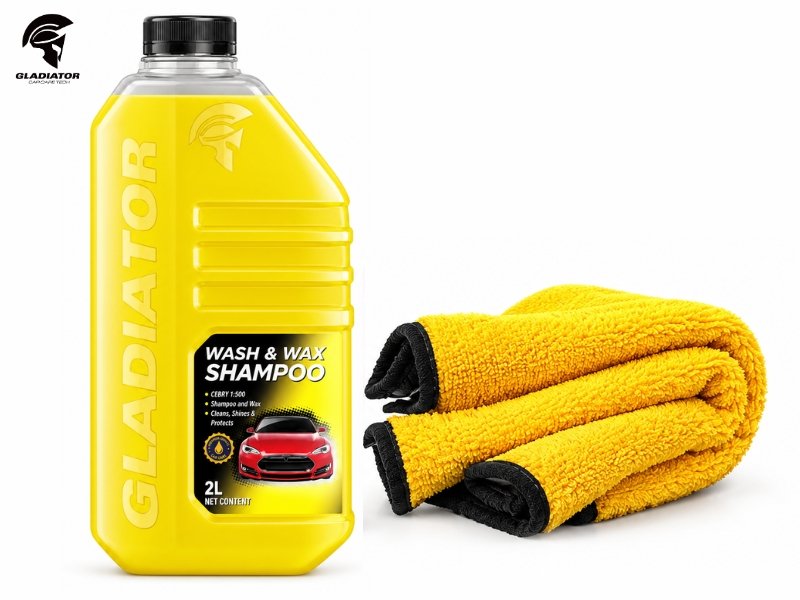 Gladiator Wash & Wax Shampoo 2L With Premium Microfibre Towel